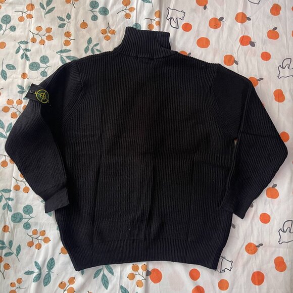 Stone Island Ribbed Cardigan in Black - Picture 8 of 8